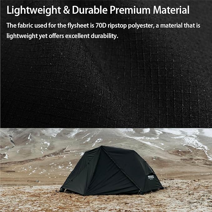 Air Godong Inflatable Camping Tent with Rainfly Hand Pumb Groundsheet, Easy Set up 2 Person Glamping Outdoor 4 Season Air Blow Up Tents,Waterproof Windproof, Clear Skylight