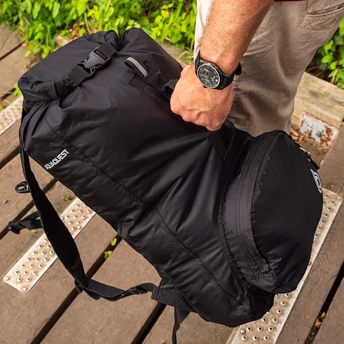 AquaQuest Himal Backpack – 100% Waterproof Dry Bag Backpack – 30L Lightweight – Black, Blue, Camo