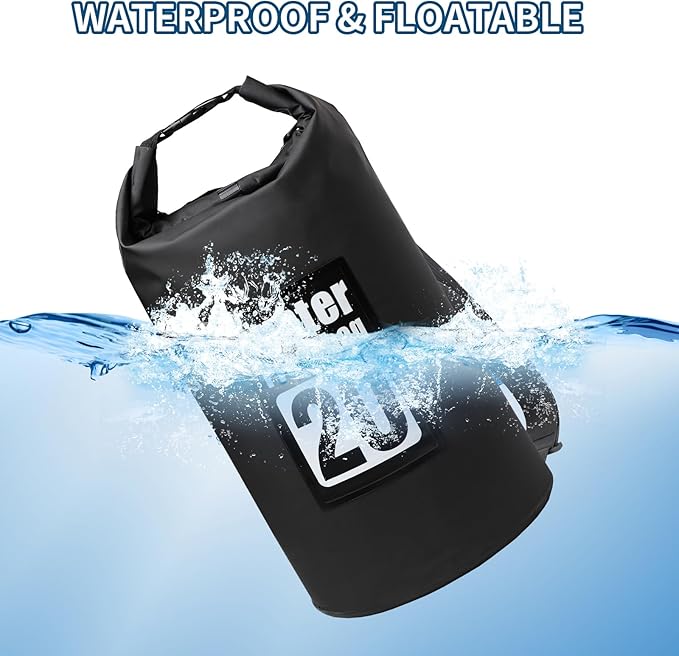 Waterproof Dry Bag, 10L Roll Top Dry Bag Backpack, 500D PVC IPX8 Floating Dry Bag for Hiking, Kayaking, Camping