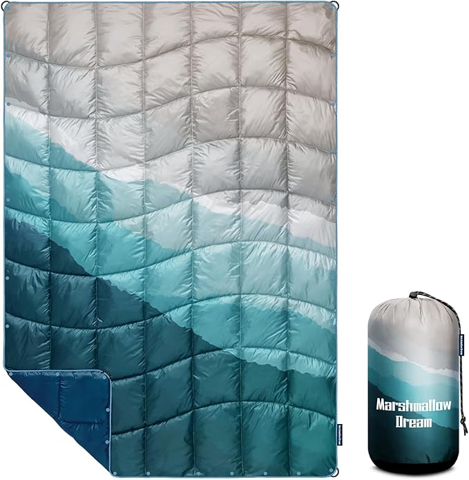 Camping Blanket, Packable Puffy Blankets Lightweight Windproof Waterproof for Outdoors,Hiking, Backpacking,Beach,Car,Picnic,Stadium