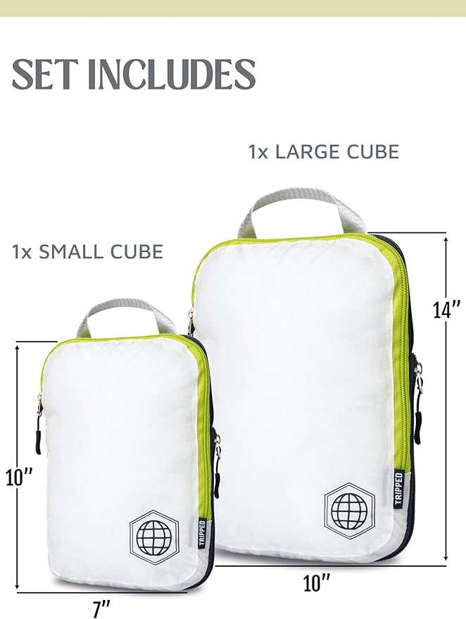 Compression Packing Cubes Set for Carryon Suitcases- Lightweight, Durable Clothes Organizer
