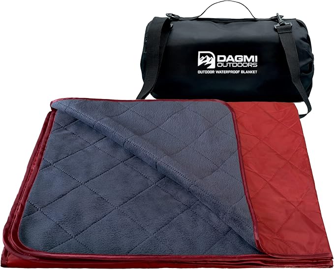 Waterproof Outdoor Blanket Large Fleece Camping & Stadium Blankets for Cold Weather. Perfect for Outdoors, Car, Dogs, Boat, Picnic. Windproof, Extra Warm, Machine Washable.