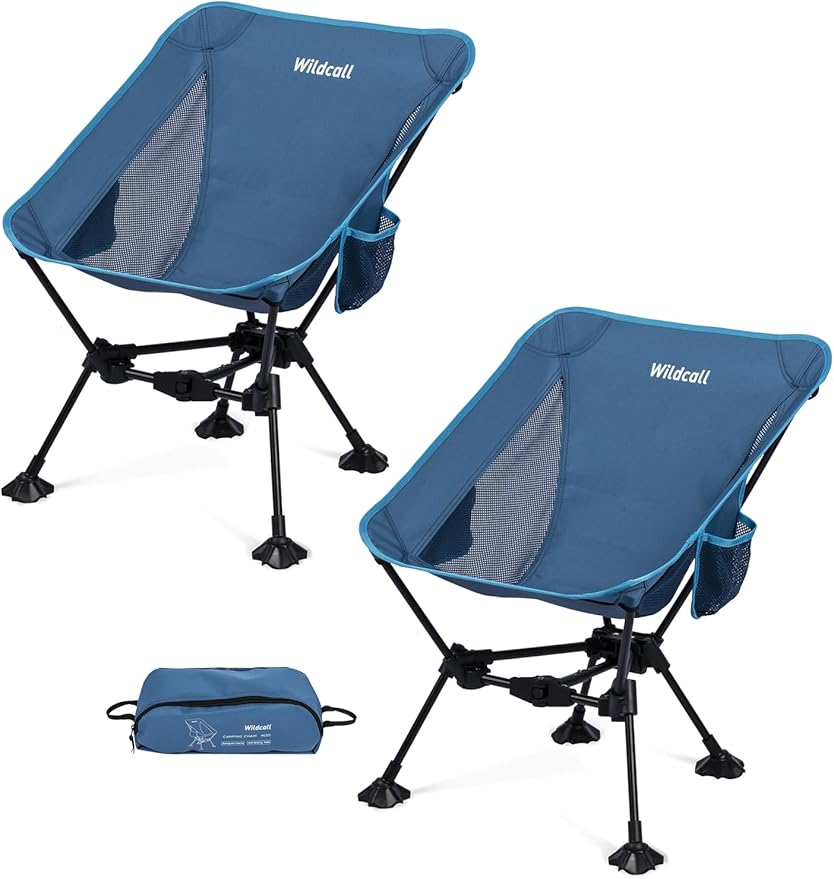 WildCall Lightweight Folding Camping Chair Compact Beach Chair with Anti-Sinking Large Feet