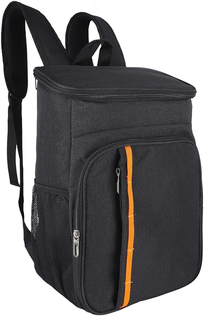 Insulated Backpack Cooler, Black Backpack Cooler Three Layer Temperature Lock Oxford Cloth for Picnic
