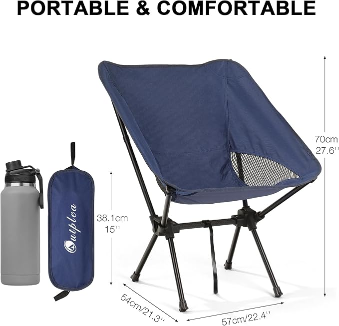 Folding Portable Camping Chair, Lightweight Compact Backpacking Hiking Chair, Beach Chair for Adults,Blue