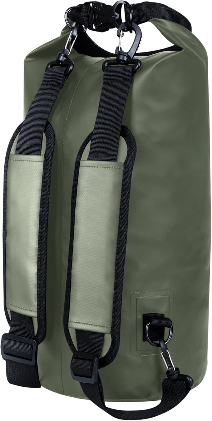 EARTH&RIVER Premium Waterproof Dry Bag Backpack, Extra Thick, Protection for All Water Activities & Camping, Floating Lightweight Dry Bag & IPX8 Waterproof Phone Case (Army Green, 10L)