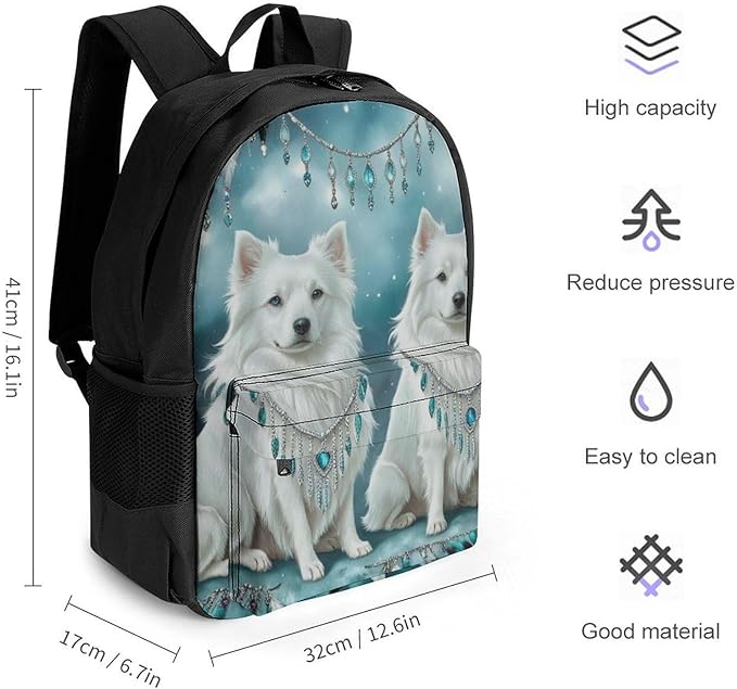 Lightweight Rucksacks for Climbing Outdoors Walking Cycling, Large Capacity Anti-Theft Multipurpose Carry On Bag, Heart Of A Dog Art Camping Outdoor Backpack