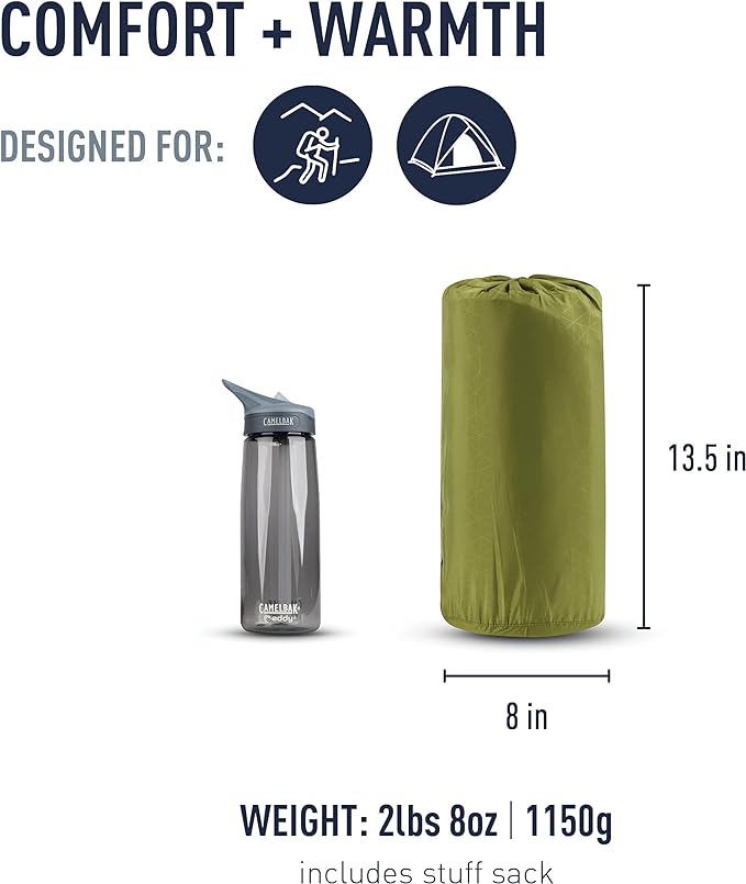 Sea to Summit Camp Self-Inflating Foam Sleeping Mat for Camping and Backpacking, Rectangular - Regular (72 x 25 x 1.5 inches)