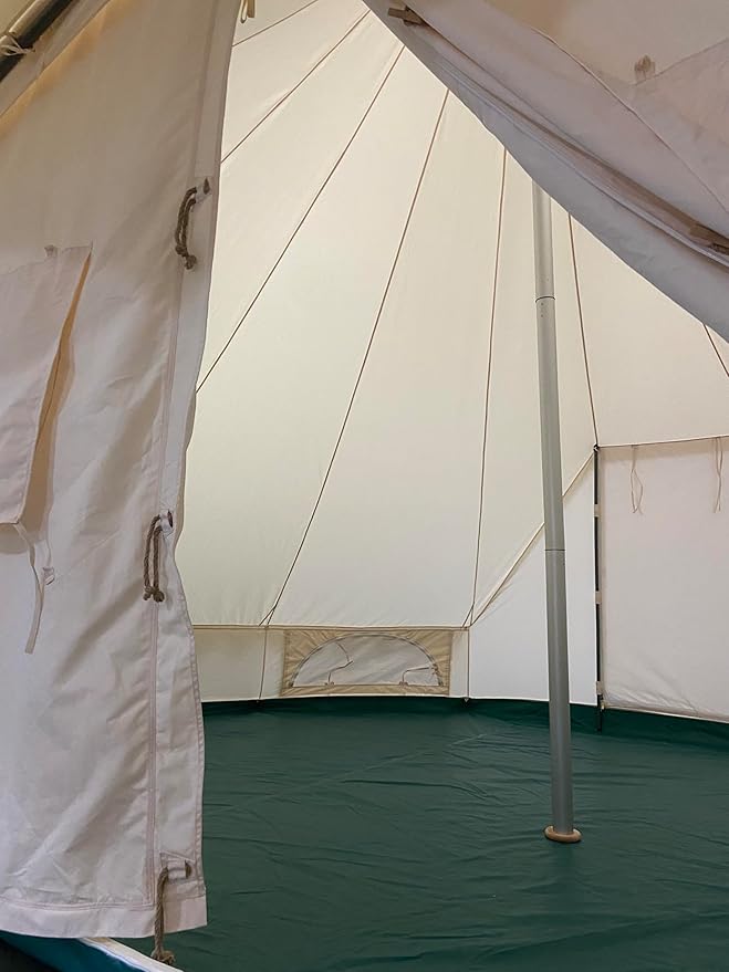 19.68 * 13.1ft Canvas Tent Bell Tent Glamping, 4 Seasons Yurt Tent for Camping, Heavy Cotton Canvas Tent for Family Camping, Outdoor Hunting, Bell Tent with 8.53ft*6.56ft Porch