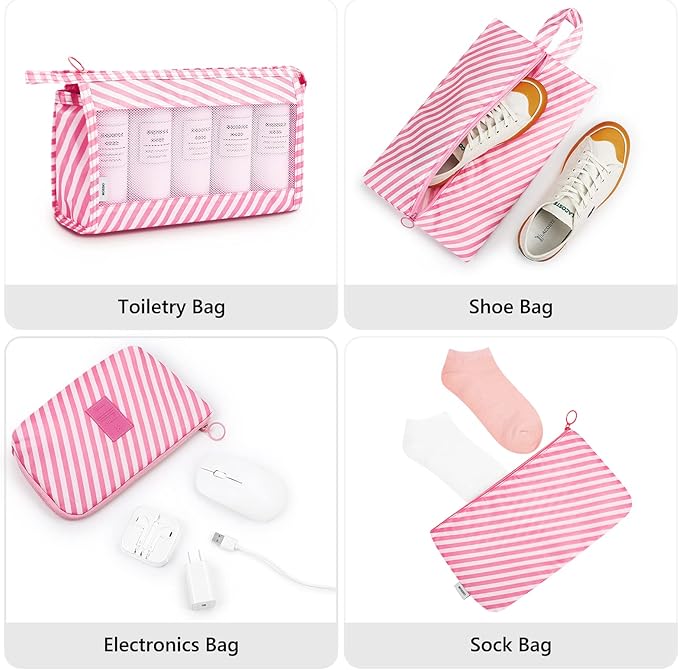Mossio 9 Set Packing Cubes with Shoe Bag & Electronics Bag - Luggage Organizers Suitcase Travel Accessories