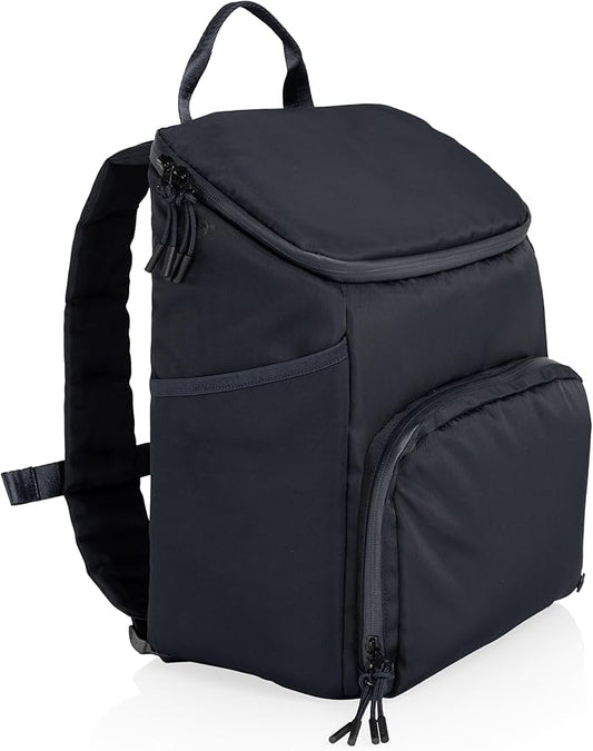 PICNIC TIME PTX 2.0 Tarana Backpack Cooler, Soft Cooler Backpack, Insulated Lunch Bag, Backpack Cooler made with Recycled Material, Upcycled Cooler Bag, (Black)