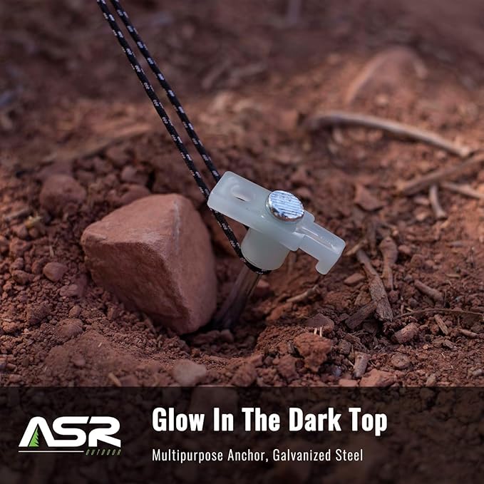 10-Piece Galvanized Steel Tent Pegs - Glow in The Dark Garden Stakes