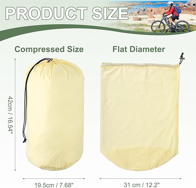 Stuff Sack, Sleeping Bag Storage Sack, Waterproof Outdoor Storage Ultralight Portable Drawstring Storage Bag