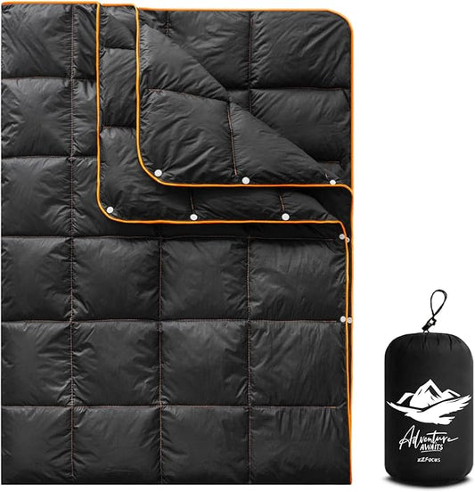 Camping Blanket,Lightweight Puffy Blanket Packable Down Alternative Throw Blanket Waterproof Windproof for Outdoors, Travel, Beach, Airplane, Hiking