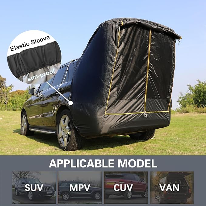 SUV Tent Car Awning, UPF 50++ with Portable Waterproof Storage Bag, Tear-Resistant, Large Space, Good Vision, Smooth Ventilation, Suitable for Outdoor Beach Camping Auto Canopy Shade…