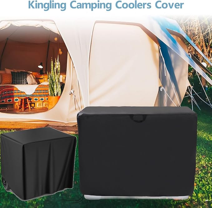 Kingling Cooler Cover, Waterproof Outdoor Rolling Ice Chest Wheeled Camping Cooler Cover