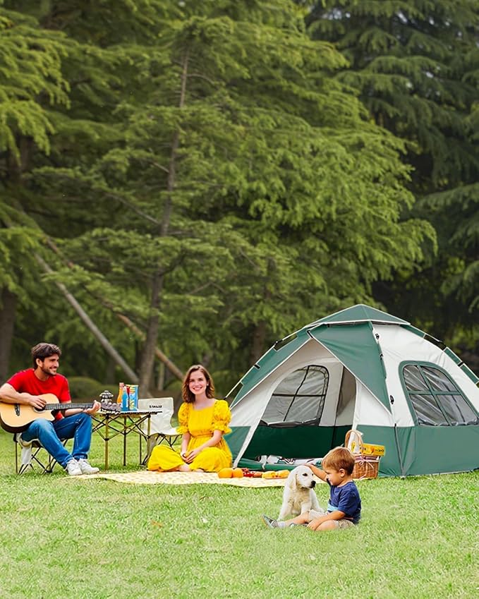 Instant Tent Person - Automatic Pop Up Camping Tent/Silver Coating UV Protection, Waterproof Portable for Backpacking & Camping with Carring Bag(Easy Setup & Fold)