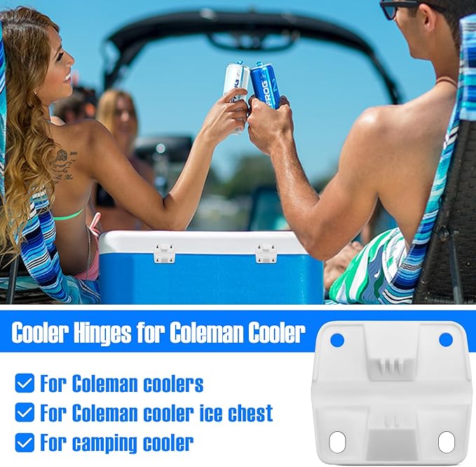 Cooler Hinges Replacement for Coleman Xtreme Cooler Hinges Coleman Ice Chest Hinges, Ice Chest Cooler Parts, for Rubbermaid Cooler Parts, 6 Pack