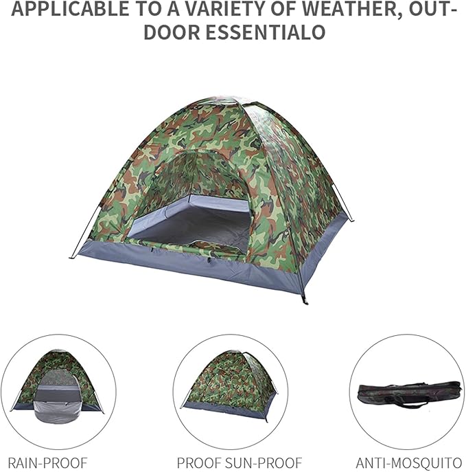 Camping Tent Dome Tent for Camping, Lightweight Portable Backpacking Tent, Family Dome Tent Small Easy Set Up Shelter Outdoor Camping Accessories for Camping, Hiking, Mountaineering or Beach