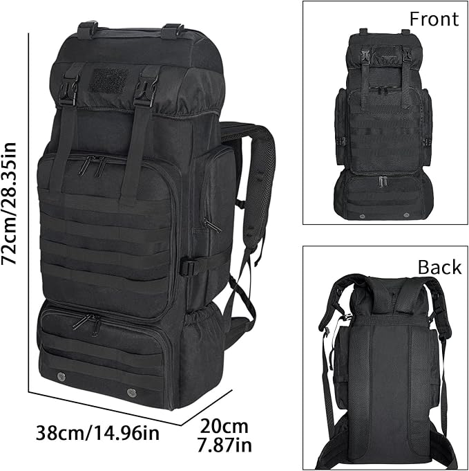 80L/100L Hiking Camping Backpack Outdoor Travel Climbing Rucksack Military Trekking Knapsack Molle 3 Days Assault Pack