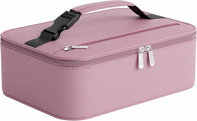 Small Lunch Box Insulated Lunch Bag for Women Men, Bento Kids Lunch Box, Compact Portable Thermal Meal Cooler Bags with Buckle Handle for Work & School, Pink 5L
