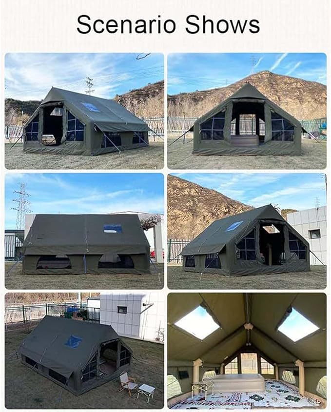 Inflatable Tents for Camping, Large Inflatable Camping Tent with Hand Pump, Easy Setup Tents for 2/4/6/8/10/12 People, Portable Glamping Tent