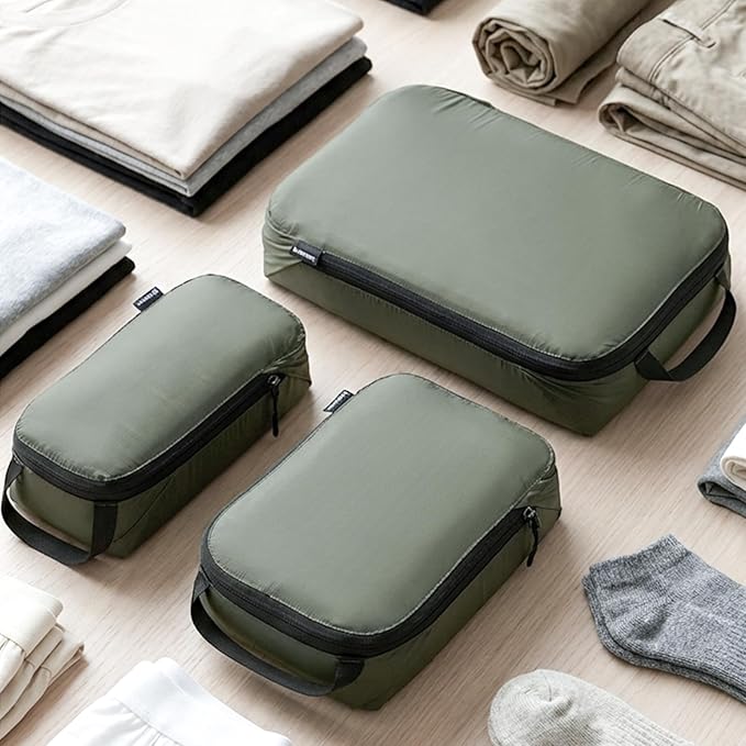 Bee Nesting Compression Packing Cube 2-Layer Travel Luggage Organizer with Wet Dry Separation Expandable Space Saver Bag for Suitcase and Backpack