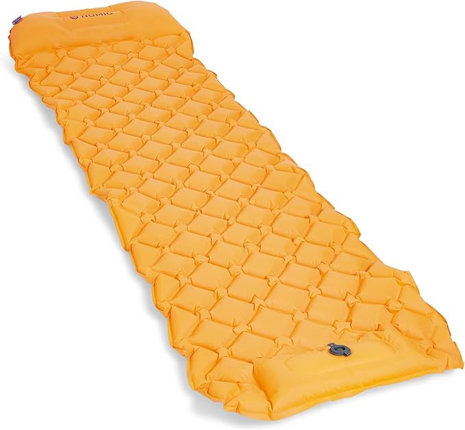 Nomic SOLAIR Self Inflating Sleeping Pad with Built-in Foam Pump, 30s Inflate / 5s Deflate, Integrated 5" Pillow, 77 x 23 x 2 in, Est. R-Value 2