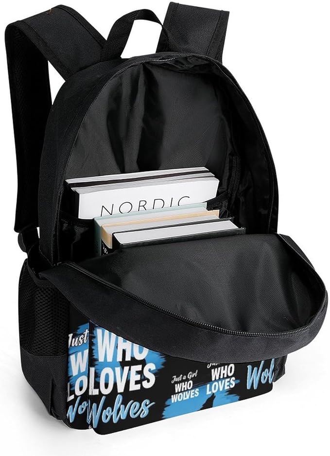 Convenient Anti-Theft Dual Shoulder Bag for Biking and Hiking Adventures, Cool Wolf, Travel Hiking Daypack
