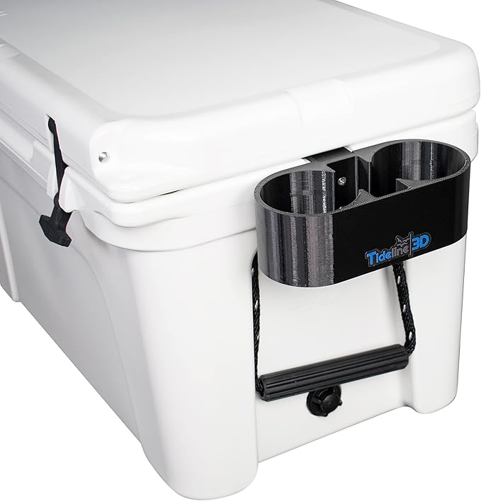 Tideline3D Cup Holder Compatible with YETI Coolers (Black, Fits YETI Tundra)