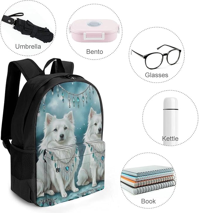 Lightweight Rucksacks for Climbing Outdoors Walking Cycling, Large Capacity Anti-Theft Multipurpose Carry On Bag, Heart Of A Dog Art Camping Outdoor Backpack