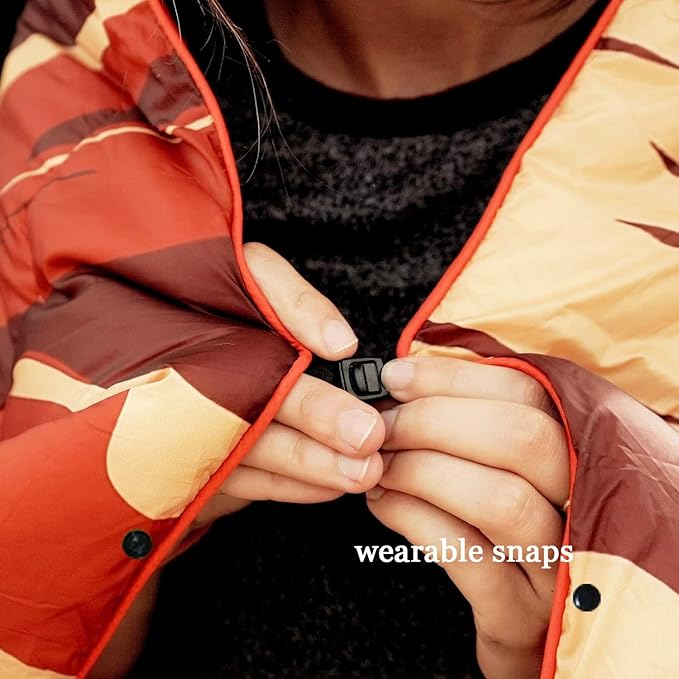 Camping Blanket, Puffy Waterproof Travel Blanket, Warm Cozy Picnic Blanket, for Outdoors, Travel, and Mountain.(Lake, 78" x 56")