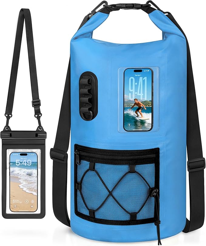 Waterproof Dry Bag, 20L/30L Roll Top Waterproof Backpack with Waterproof Phone Case, Heavy Duty Storage Bag for Women Men, for Travel, Kayaking, Boating, Rafting, Camping, Hiking & Beach