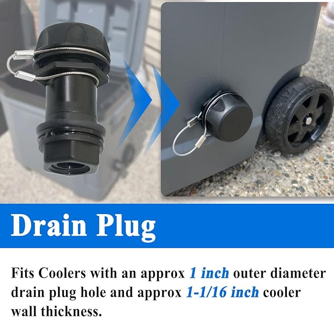 2Pcs Drain Plug Replacement Parts, for BMX IMX Overland 25-72 Qt Coolers