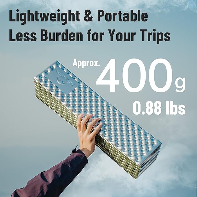 Naturehike Ultralight Foam Sleeping Pad - R1.8/R2.6/R3.0 Closed Cell Mattress, Thick Portable Folding Mat for Backpacking, Waterproof & Compact for Camping, Hiking, Travel and Car Camping