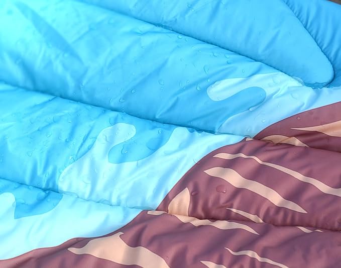 Camping Blanket, Puffy Waterproof Travel Blanket, Warm Cozy Picnic Blanket, for Outdoors, Travel, and Mountain.(Lake, 78" x 56")