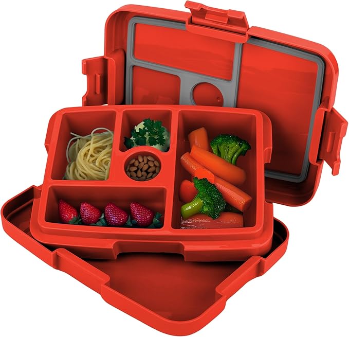 FOCO NFL Unisex-Adult Officially Licensed 2-Tone Big Logo Team Color Football Leak Proof 5 Compartment Bento Lunch Box - Cleveland Browns