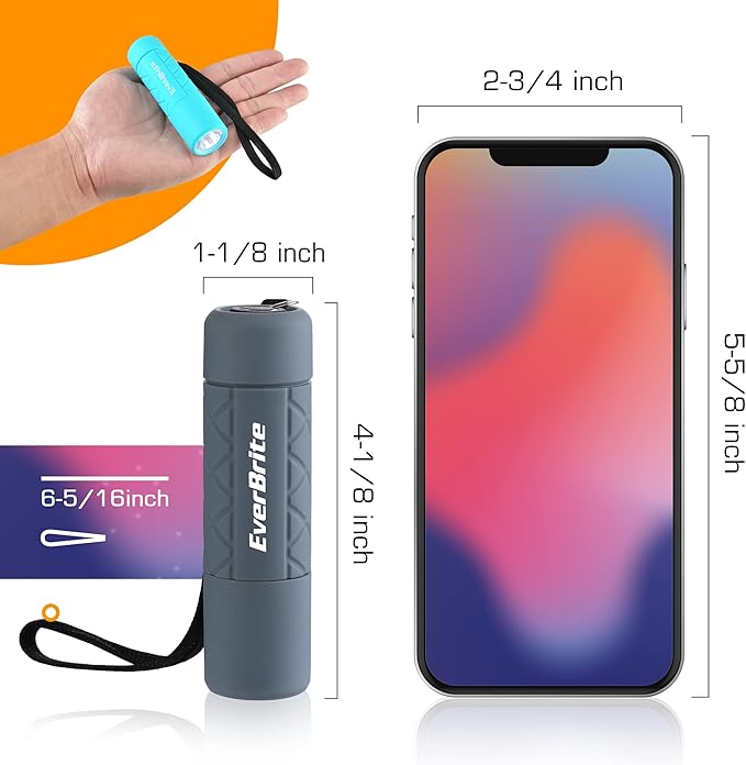 EverBrite 6-Pack Mini Flashlight Set, Small Multicolor Flashlights with Lanyard, 1W Led for Camping, Hiking, Emergencies, 18 AAA Batteries Included, Gift for Christmas Birthday Anniversary