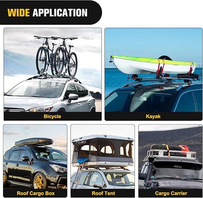 Nilight Roof Rack Cross Bars Fit for Jeep Grand Cherokee L 3-Row 2021-2026 & Grand Cherokee WL 2-Row 2022-2026 Aluminum Rails Crossbars with Adjustable Length for Rooftop Cargo Tent Carrier Kayak