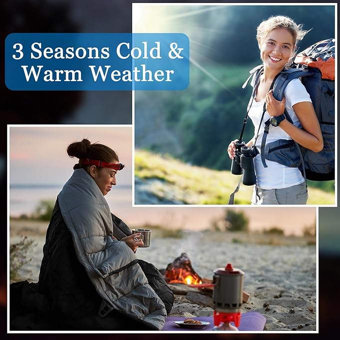 Macarrie 4 Pcs 0 Degree Camping Sleeping Bags Bulk for Adults 4 Season Warm Cold Weather Sleeping Bags with Compression Sack Lightweight Portable Waterproof for Backpacking Hiking Outdoor