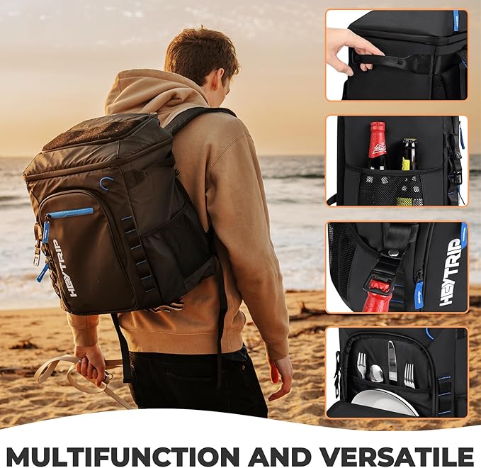Heytrip Backpack Cooler 36/54 Cans, Insulated Portable Large Leakproof Waterproof Cooler Bag, 20 Hours Cold Retention for Lunch Camping Travel Beach Picnic