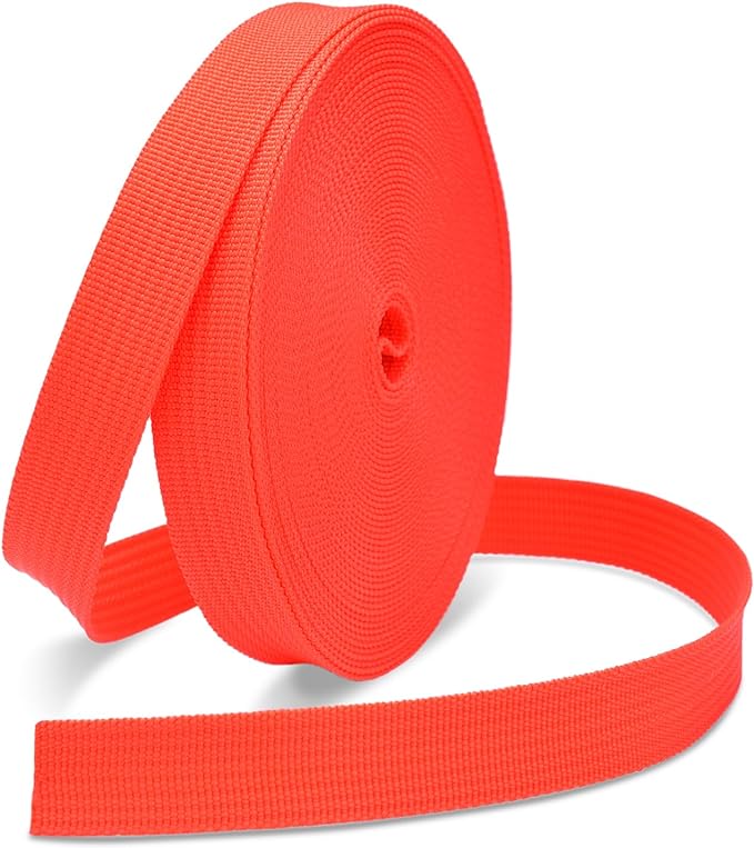 CooBigo Polypropylene Webbing Strap 3/4" Durable Poly Strapping 12 Yards 3/4 inch Wide Webbing Strap for Backbag,Pool Solar Cover,DIY Crafting,Pet Collar,Outdoor Gear