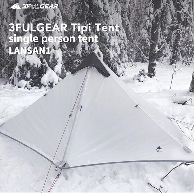 3FULGEAR Ultralight Tent for Backpacking, LANSHAN 1 Trekking Pole Tent 1 Person 3/4 Season Lightweight Easy Set Up Double Layer Shelter Waterproof Tents for Camping Hiking Outdoor Mountaineering