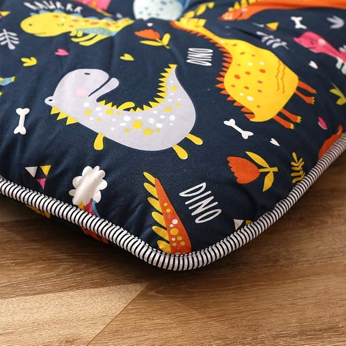 MAXYOYO Dinosaur Japanese Floor Futon Mattress for Boys Girls, Thicken Tatami Mat Sleeping Pad Foldable Bed Roll Up Mattress Floor Lounger Bed Couches and Sofas for Kids Queen Size
