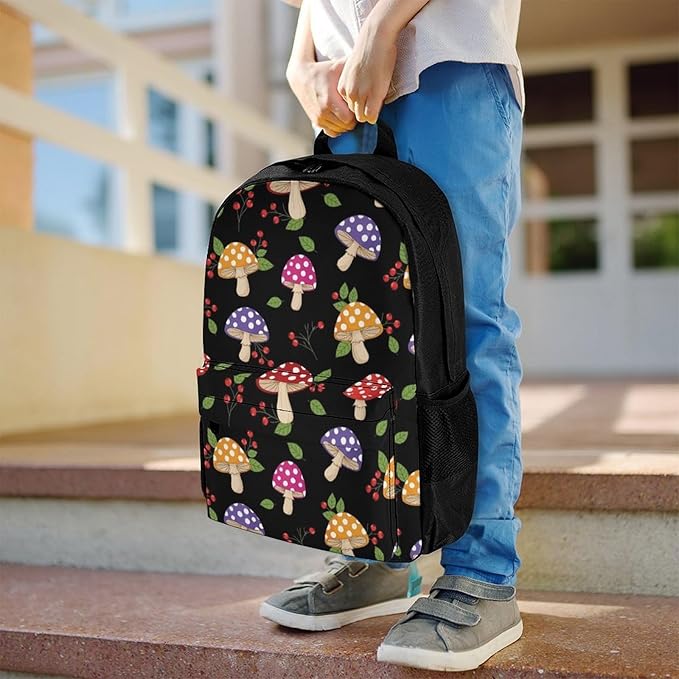 Outdoor Backpack Gym Bag Mushrooms Outdoor Activities with Big Capacity Daypack, College Bookbag