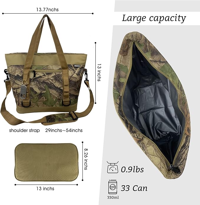 Insulated Cooler Bag, Large Insulated Bag, Reusable Shopping Bags, Leakproof Soft Cooler with BagsBottle Opener, Suitable for Supermarket Shopping, Travel,Beach,Family Picnic,Camping