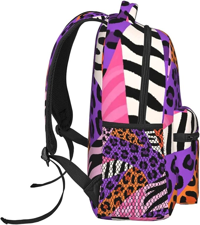 Adults Lightweight Cheetah Leopard Print Floral Color Shoulder Book Bags Big Capacity Shoulder Bag With Adjustable Shoulder Straps for Trekking Work Walking Cycling