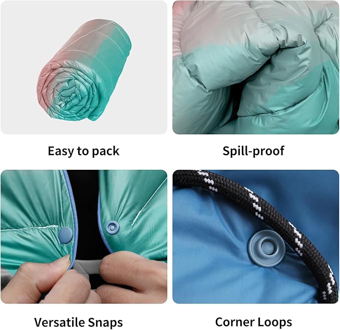 Camping Blanket, Packable Puffy Blankets Lightweight Windproof Waterproof for Outdoors,Hiking, Backpacking,Beach,Car,Picnic,Stadium