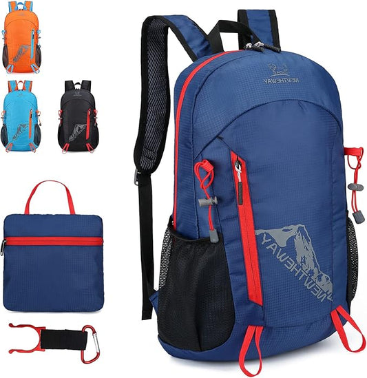 Lywencom Hiking Backpack,21L Sports Lightweight Folding Waterproof Ultra-Light Backpack Suitable for Outdoor Camping Picnic(Navy blue)