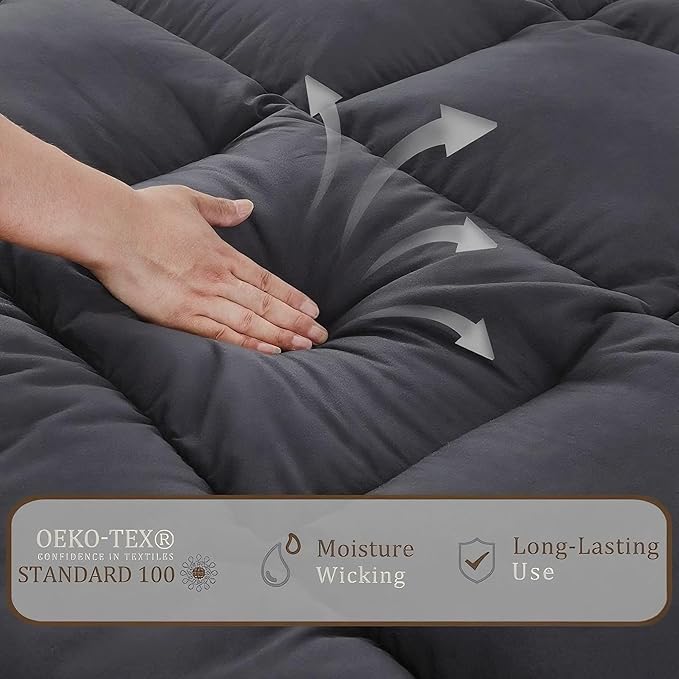 Japanese Floor Mattress Foldable & Portable Roll Up Futon Mattress 3" Grey Tatami Mat for Adult and Kids，Shredded Memory Foam Filled with Straps Sleeping Pad Suitable for Camping，54"x 80" Full Size